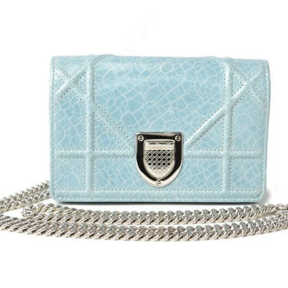 Christian Dior Chain Pouch Mini Wallet Cannage